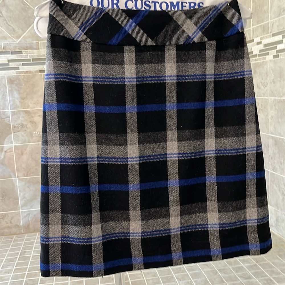 Talbots plaid wool skirt